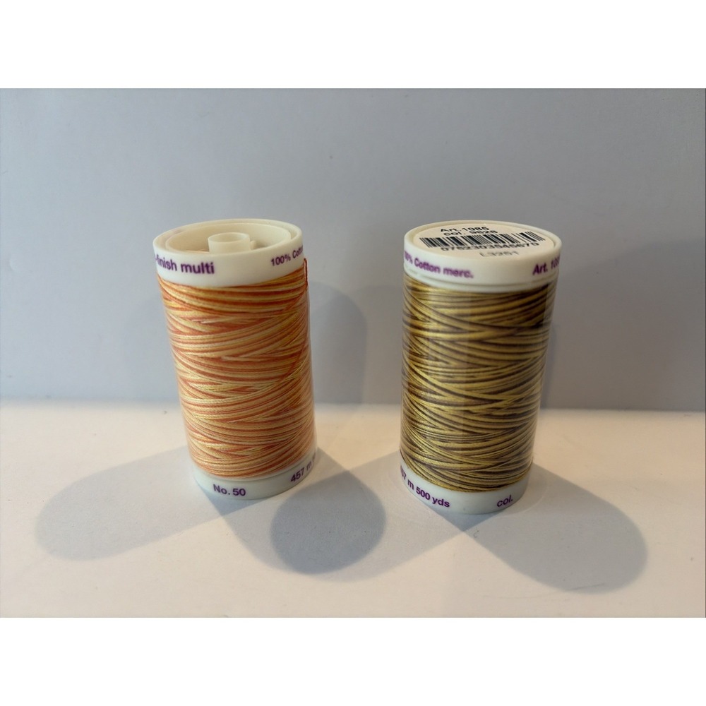 Mettler Silk Finish Multi Thread Lot 2 No 50 500yd Col 9831 9828 Variegated